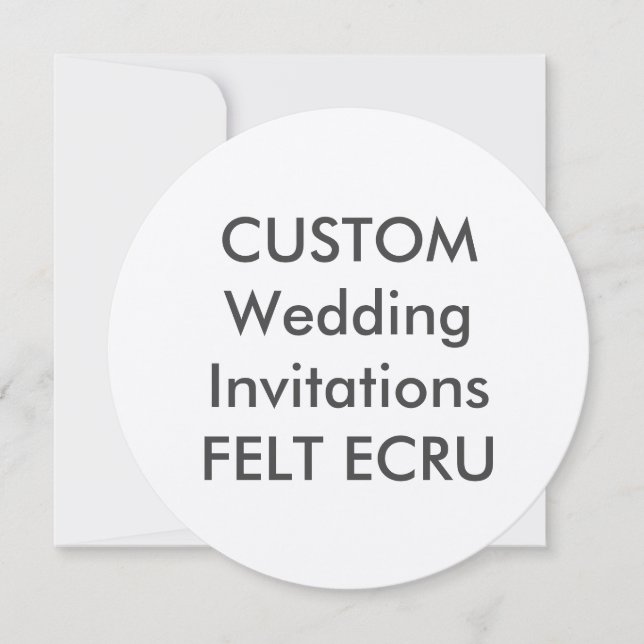 FELT ECRU 110lb 5.25" Round Wedding Invitations (Front)