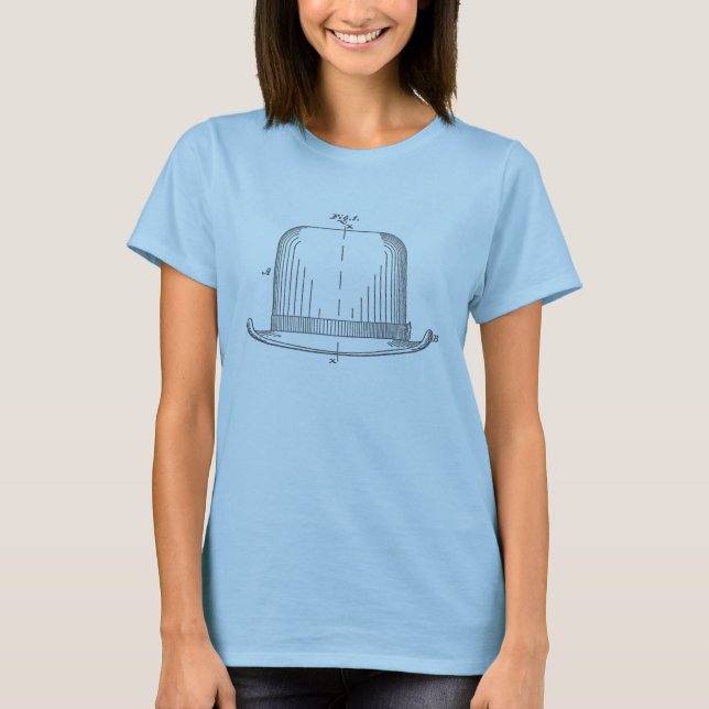 Felt Hat Patent Illustration [grey] T-Shirt (Front)