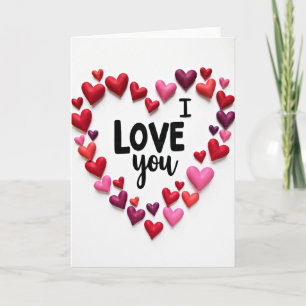 Felt Heart Shaped I Love You Card