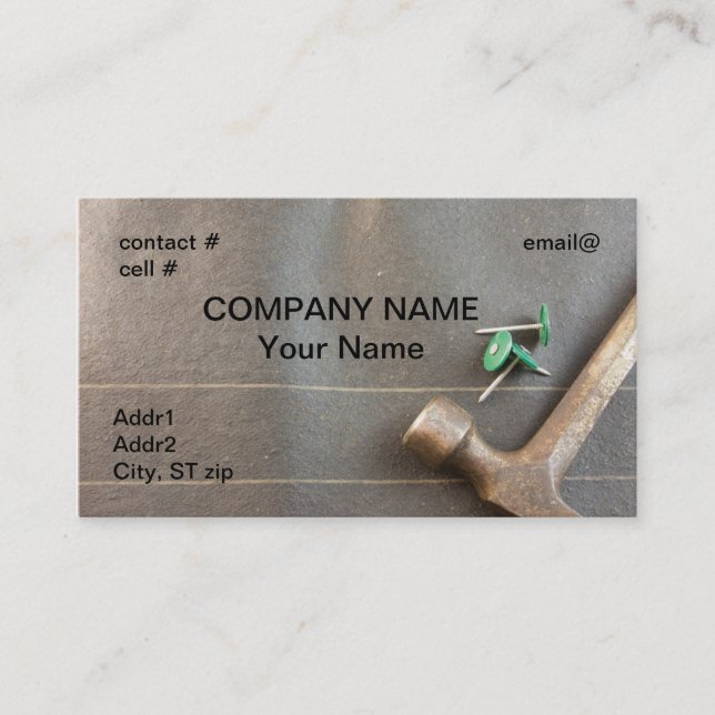 felt nails on roofing felt business card (Front)