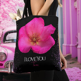 Felt Pen Pink Rose - Personalised Trendy Tote Bag
