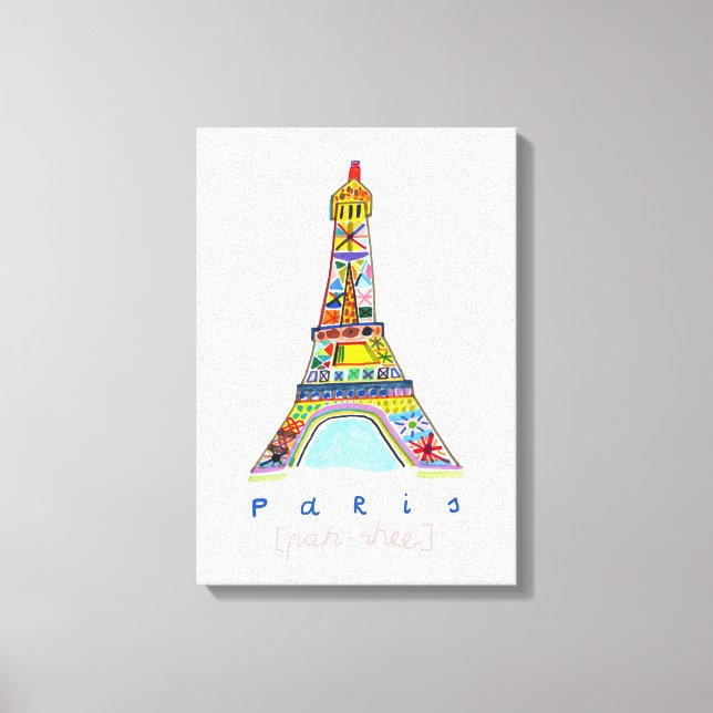 Felt Tip Drawing of Paris Canvas Print (Front)