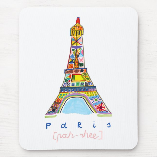 Felt Tip Drawing of Paris Mouse Pad (Front)