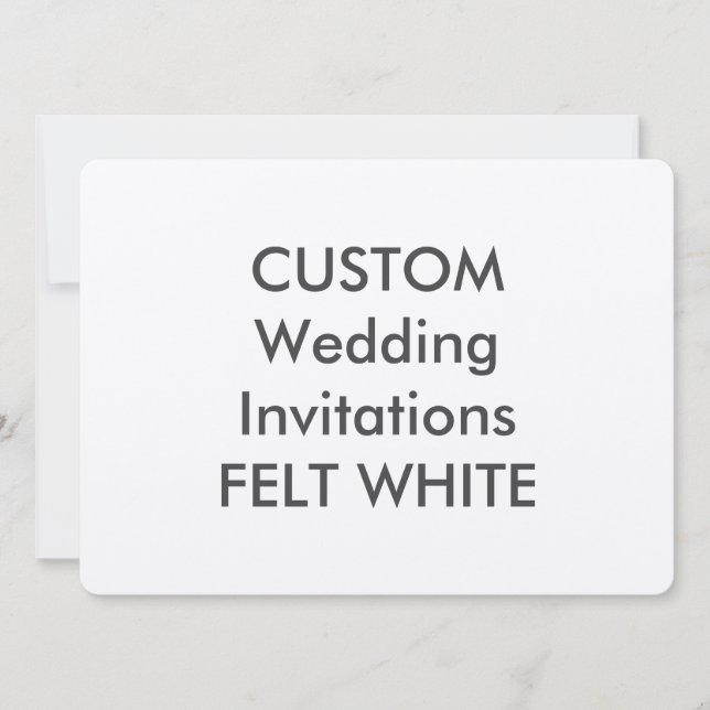 FELT WHITE 110lb 7.5" x 5.5" Wedding Invitations (Front)