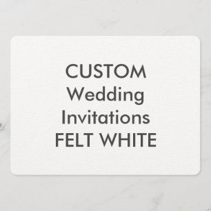 FELT WHITE 110lb 7.5" x 5.5" Wedding Invitations