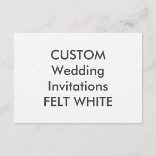 FELT WHITE 5” x 3.5" Wedding Invitations