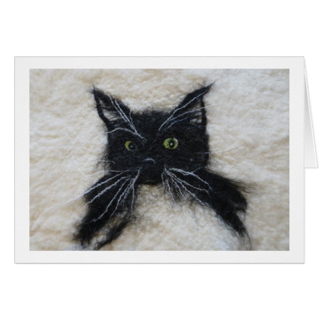 Felted Tuxedo Cat (Front Horizontal)