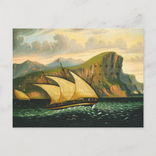 Felucca off Gibraltar by Thomas Chambers Postcard
