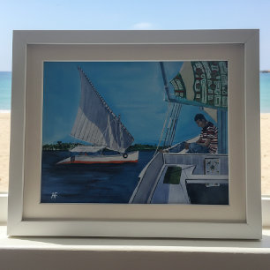 Feluccas on the Nile Painting by Alfred Fox Canvas Print