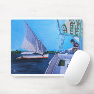 Feluccas on the Nile Painting by Alfred Fox Mouse Pad
