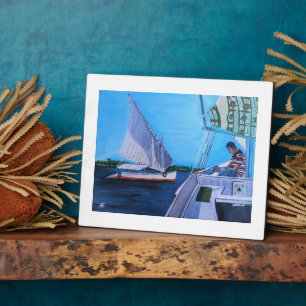 Feluccas on the Nile Painting by Alfred Fox Plaque