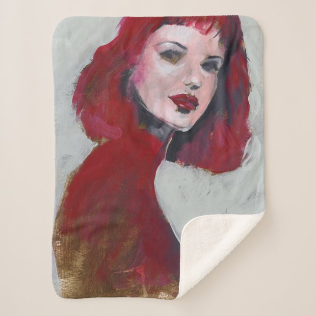 Fem Portrait - Red Sherpa Blanket (Front)
