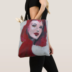 Fem Portrait - Red Tote Bag