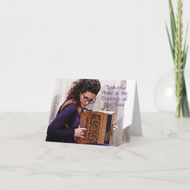Female Accordion Player Accordionist Birthday Card (Front)