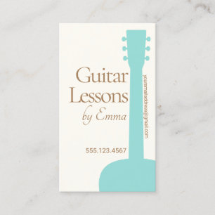 Female Acoustic Guitar Teacher Guitarist Business Card