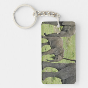 Female African Elephant with Baby Key Ring