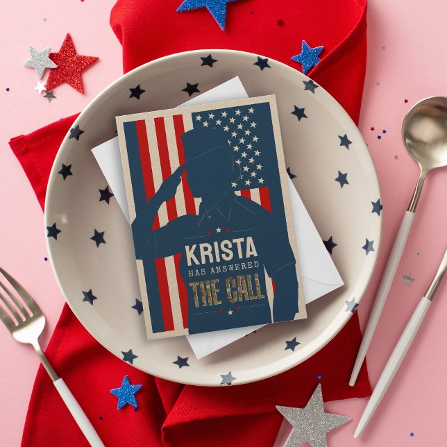 Female Airman Rustic Military Going Away Party Invitation (Creator Uploaded)