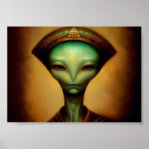 Female Alien Portrait Poster