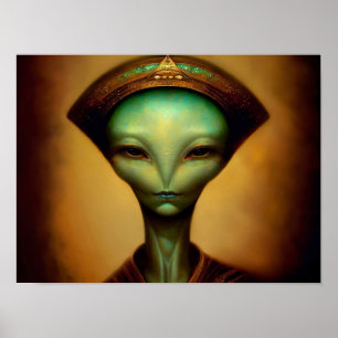 Female Alien Portrait Poster