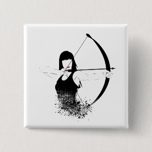 Female Archer 15 Cm Square Badge