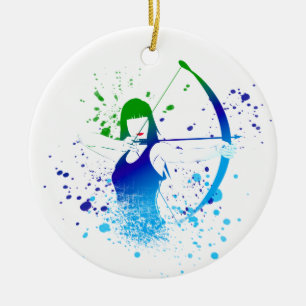 Female Archer Ceramic Tree Decoration