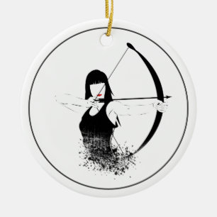 Female Archer Ceramic Tree Decoration