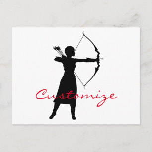 Female Archer Silhouette Thunder_Cove Postcard