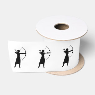 Female Archer Silhouette Thunder_Cove Satin Ribbon