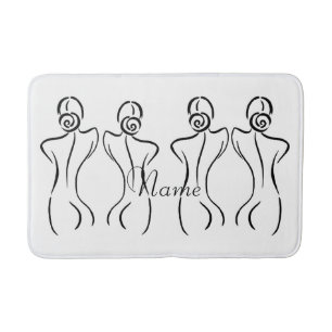 Female Art Illustration Thunder_Cove Bath Mat