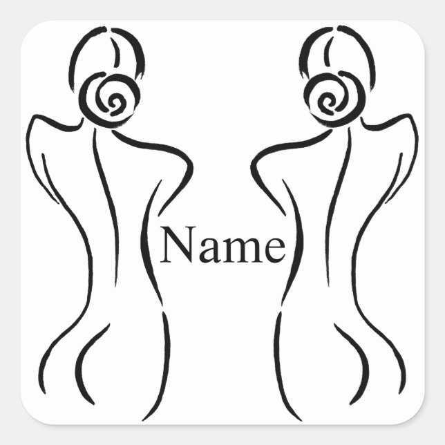 Female Art Illustration Thunder_Cove Square Sticker (Front)