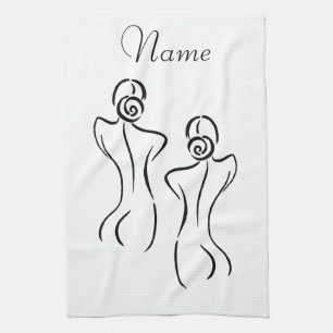 Female Art Illustration Thunder_Cove Tea Towel