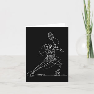 Female Badminton Player Drawing Shuttle Game For G Card