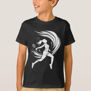 Female Badminton Player Drawing Shuttle T-Shirt