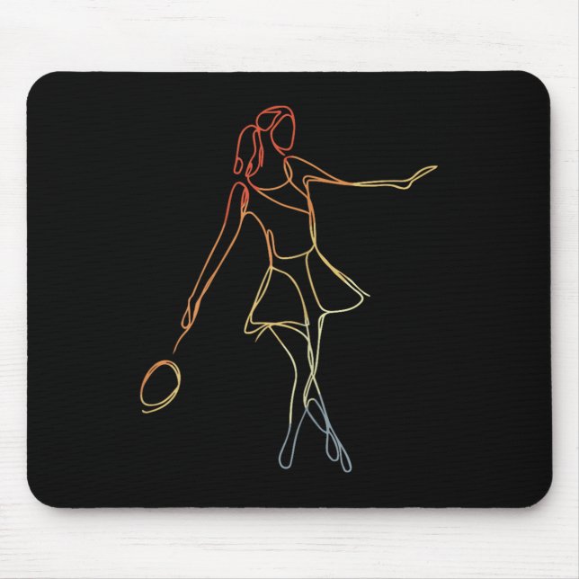 Female Badminton Player Sketch Shuttle Game For Gi Mouse Pad (Front)