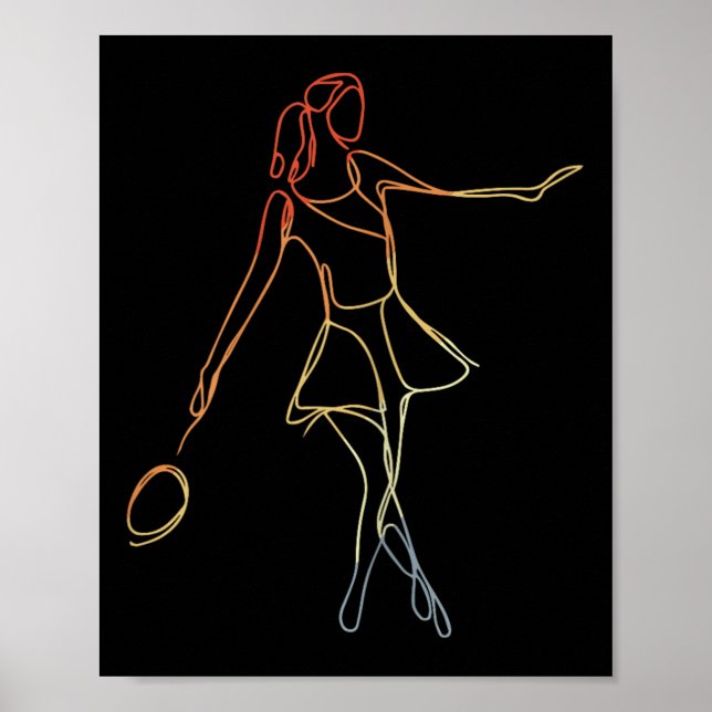 Female Badminton Player Sketch Shuttle Game For Gi Poster (Front)