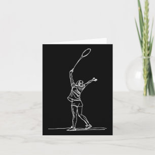 Female Badmintonist Sketch Shuttle Card