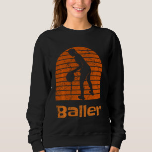 Female Baller Basketball Player Retro Sunset Vinta Sweatshirt