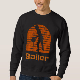 Female Baller Basketball Player Retro Sunset Vinta Sweatshirt