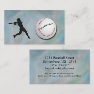Female Baseball Player - silhouette and baseball Business Card