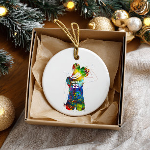 Female Basketball Player Ceramic Tree Decoration