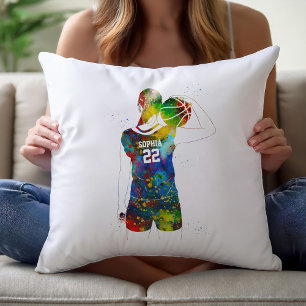 Female Basketball Player Cushion