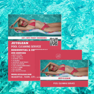 Female Bather Portrait, Swimming Pool Cleaner Business Card
