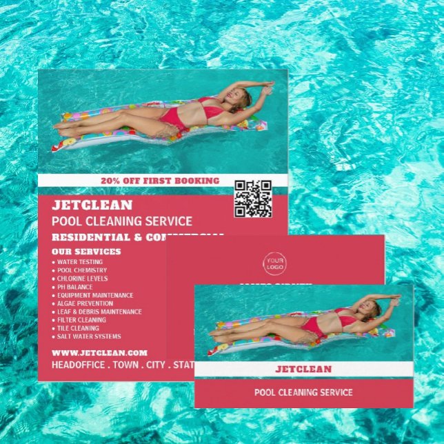 Female Bather Portrait, Swimming Pool Cleaning Flyer (Creator Uploaded)