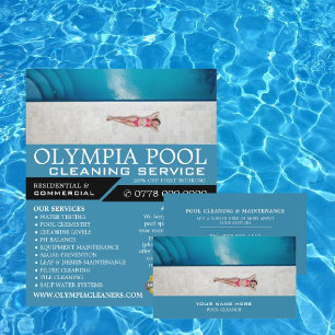 Female Bather, Swimming Pool Cleaning Service Business Card