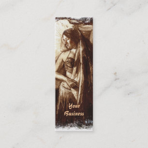 Female Belly Dancer with a Veil Mini Business Card