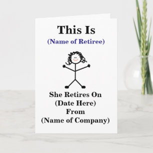 Female Big Sticklady Retirement Card Customise It!