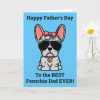 Female Blue Merle French Bulldog Father's Day Card