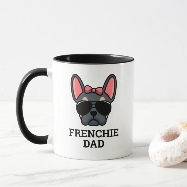 Female Blue Tan French Bulldog Frenchie Dog Mug (With Donut)