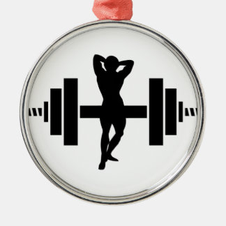 Female Bodybuilder Metal Tree Decoration