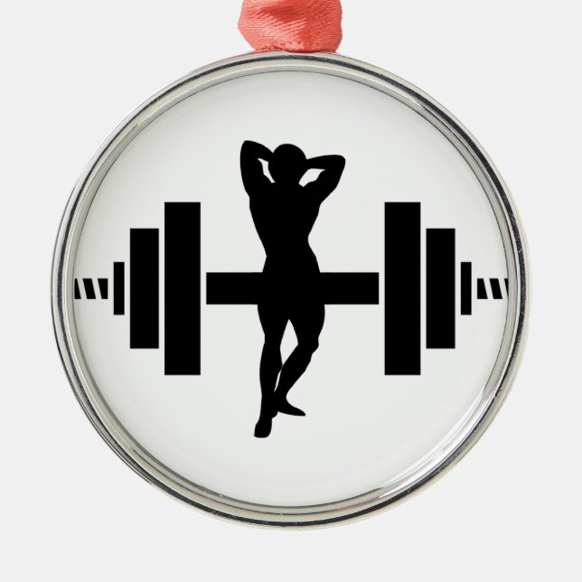 Female Bodybuilder Metal Tree Decoration (Front)